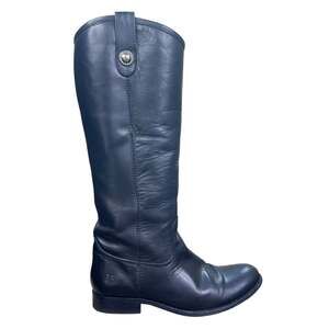 Frye Women’s Melissa Button Black Leather Riding Boots Size US 7.5 B